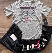 NWT Nike Air Jordan Boys YXL Black/Gray/Red/White Jogger Pants Set XL