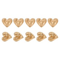10 StüCk MetallknöPfe FüR Handarbeit, 10Mm Herzform In Mattgold