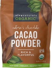 Organic Cacao Powder, Unsweetened, 2 lb 907 g Rich Dark Chocolate Flavor 2 Pound