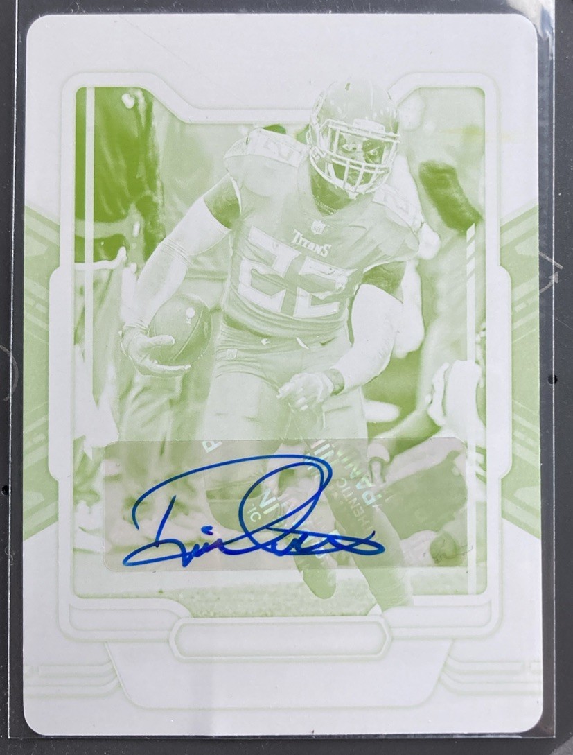 2021 Panini Playbook Football Derrick Henry 1/1 Printing Plate Auto view 1