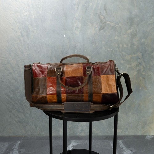 Real Cow Leather Duffle Bag - Rare Color - Leather Travel Bag - Stylish Gym Bag - Picture 9 of 10