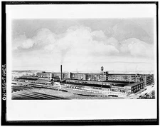 9. Copy of early 20th century rendering of bird's eye view of plant looking