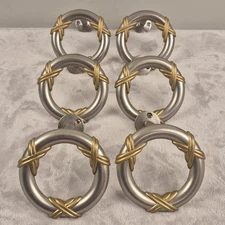 Drapery Hold Backs Silver & Gold Curtain Holdbacks Round Metal Tie Back Set of 6