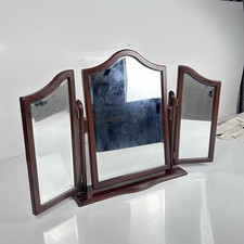 Antique folding dressing table mirror dark wood vanity mirror freestanding 56cm