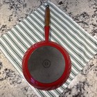 Le Creuset #23 Red Enameled Cast Iron Skillet  9-1/2” Wood Handle. — photo 3