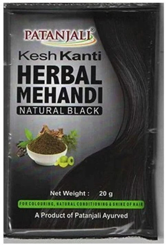 4X Patanjali Kesh Kanti Herbal Mehandi Natural Black 20 Grams / 0.70 Oz - Picture 2 of 6