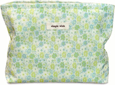 Aesthetic Floral Makeup Bag Cute Small Cosmetic Bags for Women Girls, Travel Toi