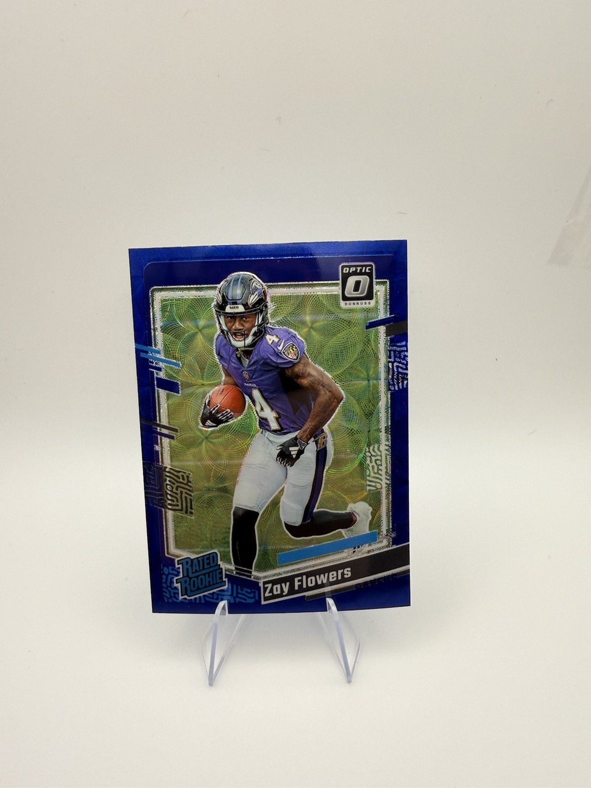 2023 Panini Donruss Optic - Rated Rookie Zay Flowers #210 Blue Scope Prizm (RC)