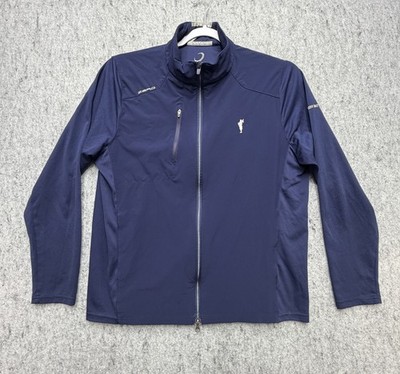 Zero Restriction Golf Jacket XL Navy W1037 Hybrid Full Zip Mock Neck Stretch