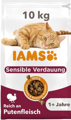Sensible Verdauung Katzenfutter trocken mit Pute  Trockenfutter für Katzen mi...