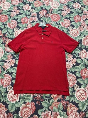 POLO Ralph Lauren Jungen Rot Kinder Kurzarm T-Shirt XLarge 90s Y2K Faded 18-20