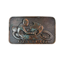 Vintage Daytona 3D Motorcycle Rider Dirt Bike Metal Belt Buckle