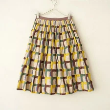 Mina Perhonen Flared Skirt 36 Cotton Silk Used