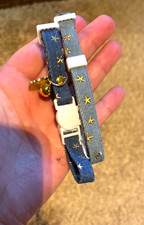 NEW 2 Pc Stars Moons Pattern Breakaway Cat Collar Set Pet Size Small, new