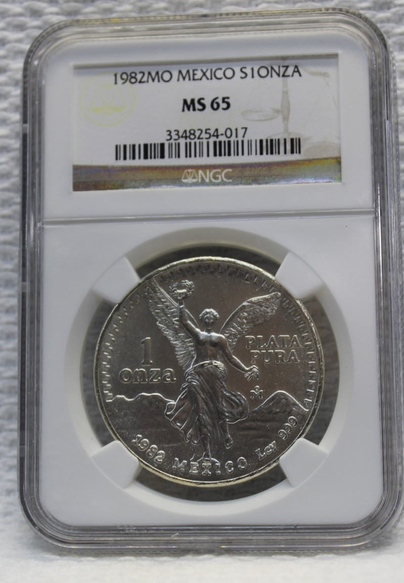 1982 Silver Mexico Libertad 1 Onza MS65 NGC Certified | eBay
