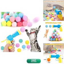 MeoHui 31Pcs Cat Ball Toy Launcher Gun, Cat Balls Fetch Cat Toys