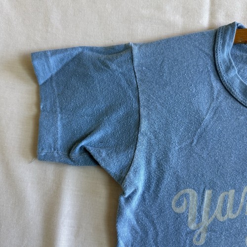 True Vtg 70s Russell Athletic T Shirt BOYS sz L Blue Yankees Logo Baseball Tee - Picture 8 of 12