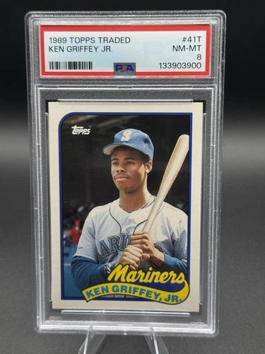 1989 Topps Traded Ken Griffey Jr. Rookie Card PSA 8!