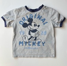 Disney Shirt Boys XS Grey Original Mickey Mouse Ringer T-Shirt Disney Tee Shirt
