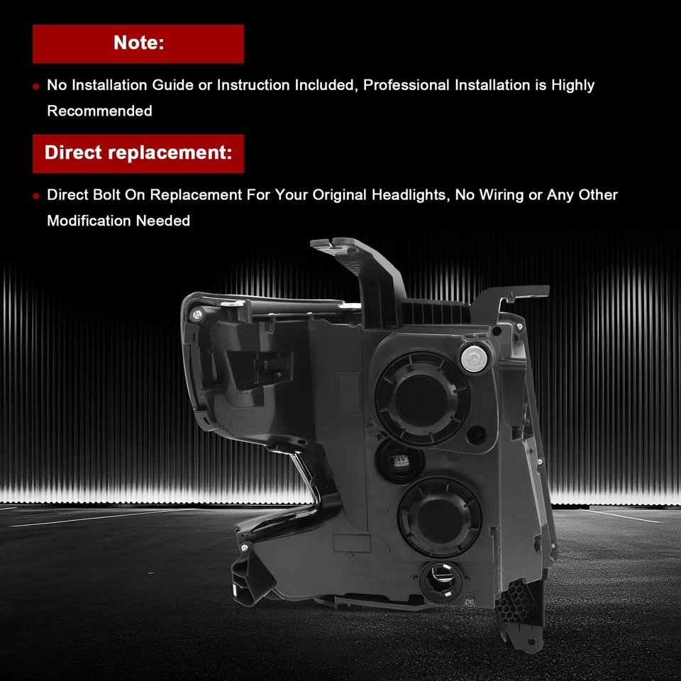 Headlights Assembly For 2015-17 Chevy Tahoe Suburban Headlamp Replacement Pair Foto 4 de 4