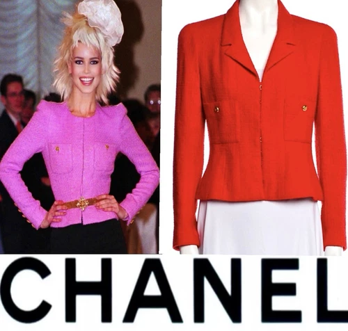 Giacca Chanel Vintage 1996 Runway Rosso Tweed 38 40 42 6 8 10 Cappotto Top Vintage M L