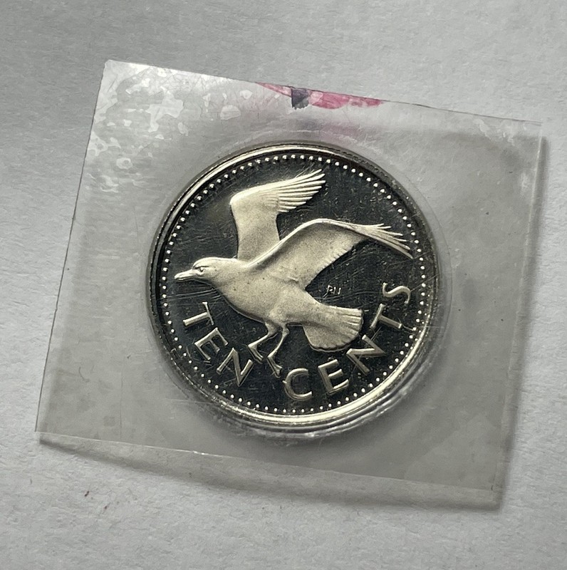 1973 Barbados 10 Cents Proof Coin UNC Sealed