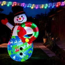 8FT Christmas Inflatables Snowman Lights 2025 NEW LED Outdoor Decoration