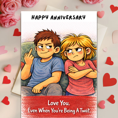 Lustige unhöfliche Happy Anniversary Karte für Ehemann Frau Neuheit Karte für ihn für sie