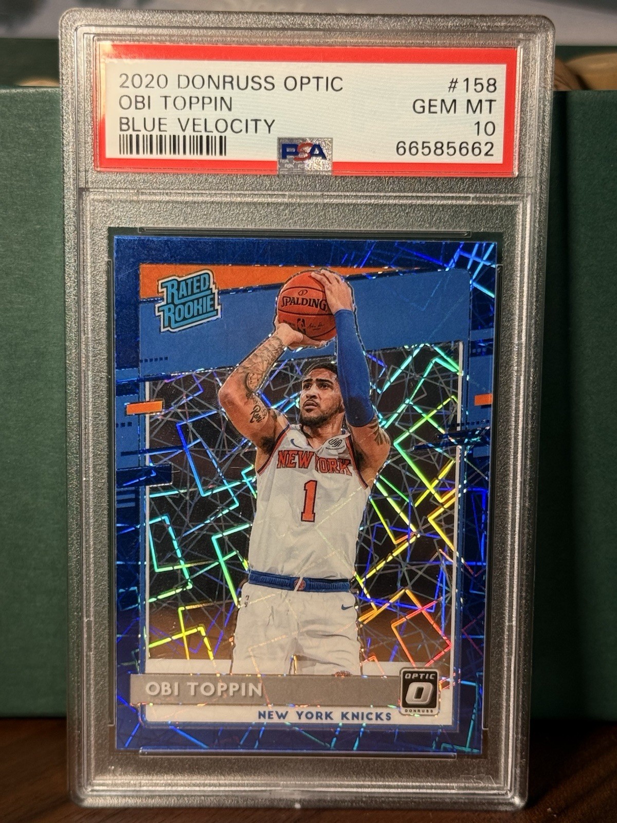 2020-21 Panini Donruss Optic - Rated Rookie Obi Toppin #158 Blue Velocity Prizm