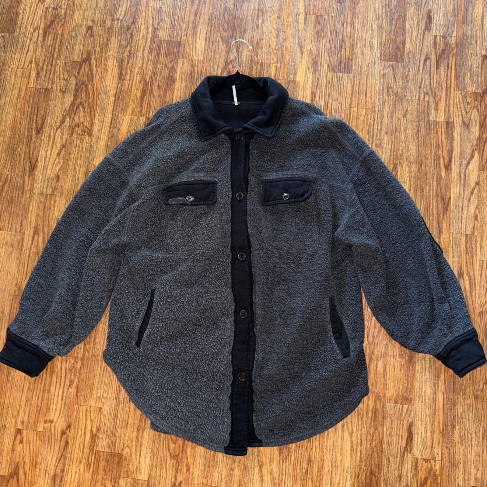 Free People Ruby Jacket Gray Button Front Utility… - image 1