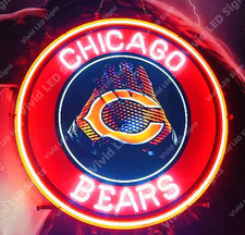 Chicago Bears Vivid LED Neon Sign Light Lamp With Dimmer