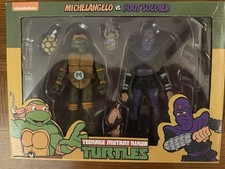 NECA Teenage Mutant Ninja Turtles MICHELANGELO VS FOOT SOLDIER 2-Pack Figure NEW