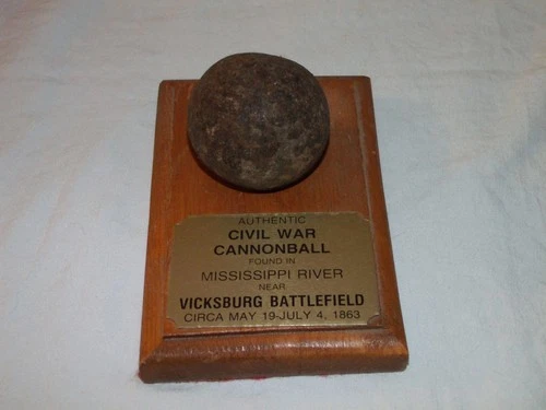 Civil War Cannonball, With plaque