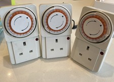  Set of 3.  24 Hour Indoor Plug Mechanical Timer Switch Analogue 3 Pin UK 13A 