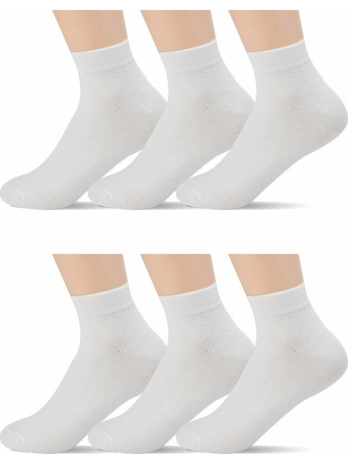 Great Sport 3-Pack Men's White Cushioned Athletic Crew Socks Sizes 9-11
