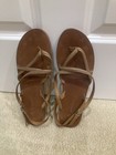 Antonio Melani Beaded Leather Criss Cross Flats Thong Sandals 10 M — photo 2