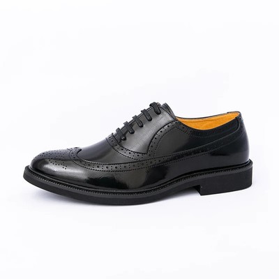 Leather Loafers Fashion Work Shoe Comfortable Durable Thick Sole Men Dress Shoes