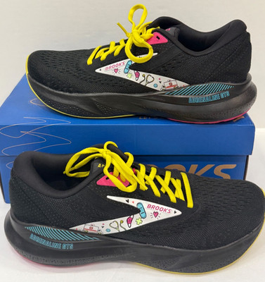 Brooks Adrenaline GTS 24 SZ 9.5 Women s Run Walk 120426-1B-084 Black Yellow
