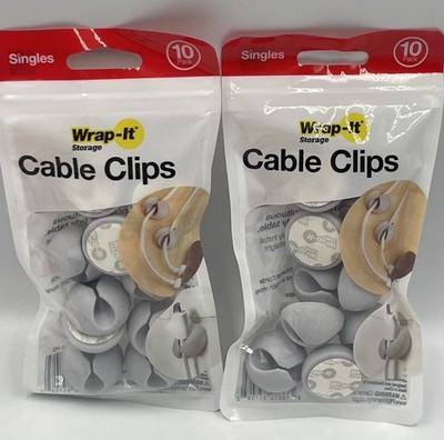 2 pack Wrap-It Cable Clips for Cable/Wire Organization GRAY 10/pack x2 **NEW**
