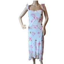 Vintage Y2K Midi Dress Size 9 Babydoll Feminine Pink Floral Bows Romantic