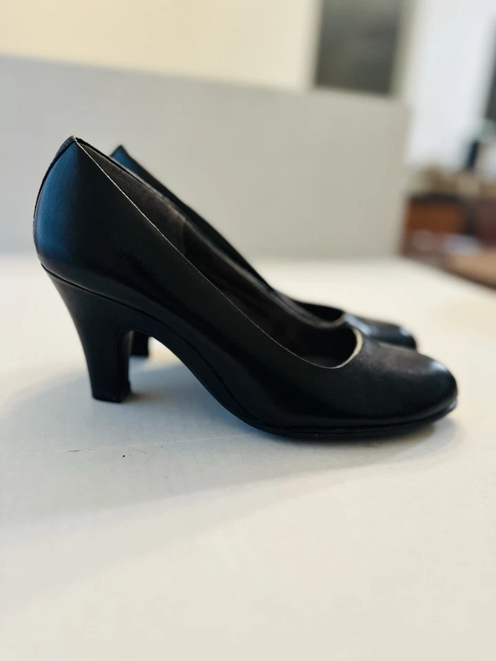 Salto Aerossoles Conforto Design Descanso de Salto Couro Preto Feminino tamanho 8.5 - Imagem 4 de 4