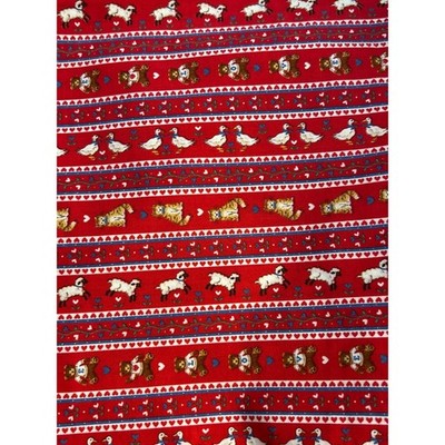 Vintage Cranston Print Works Fabric Novelty Animal Stripe Cottagecore Farmhouse
