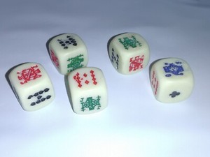 Vintage Poker Dice Set Of Five