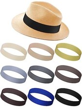 9 Pcs Stretchable Hat Band Ribbon Panama Hat Band Western Classic Colors