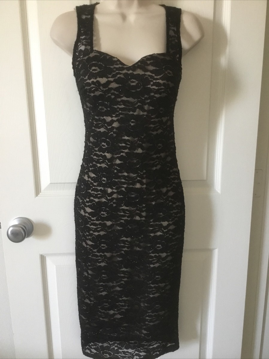 January 7 Lace Body-Con Fashion Dress Small Sleeveless Black/Tan Sweetheart Neck | eBay January 7 Lace Body-Con Fashion Dress Small Sleeveless Black/Tan Sweetheart Neck | eBay