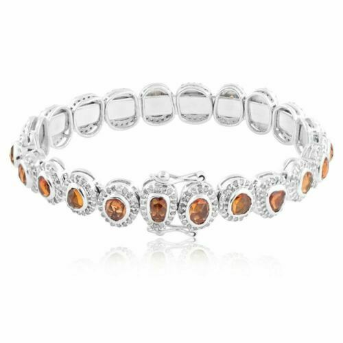 Sterling Silver Diamond & Citrine Bracelet QX823CI | eBay Sterling Silver Diamond & Citrine Bracelet QX823CI | eBay