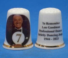 Birchcroft China Thimble -- To Remember Len Goodman  - Free Dome Box