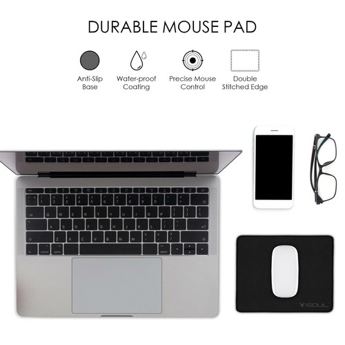 ISOUL PC Mouse Pad Mat with Non-Slip Rubber Base Neoprene Durable Stitched Edges - Picture 7 of 7