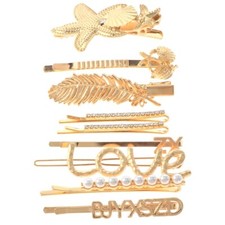 Gold Tone Assorted Metal Hair Clip HC1015-GLD