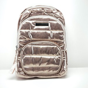 rose gold quilted backpack